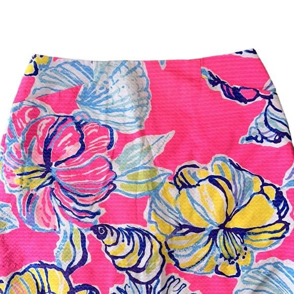 Lilly Pulitzer Pink Marigold Swept By The Tides Mini Skort Skirt - 2 - Picture 5 of 16